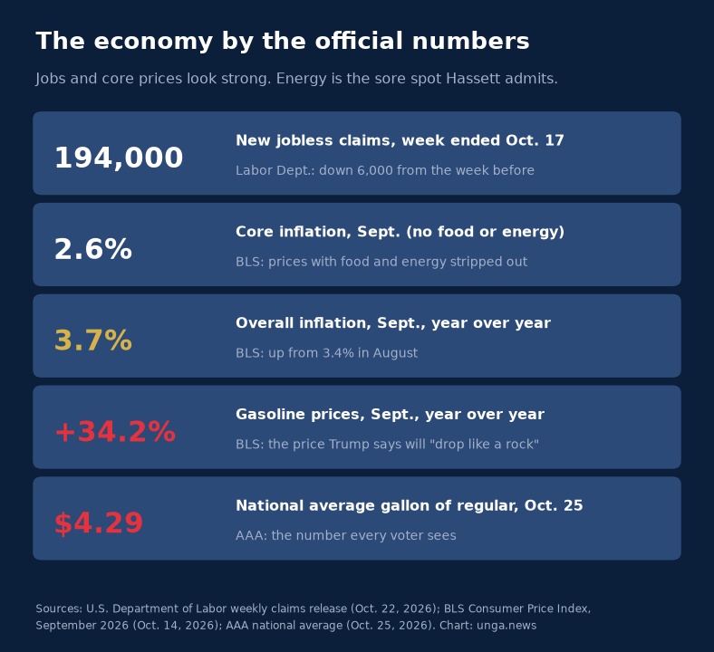 The economy by the official numbers.